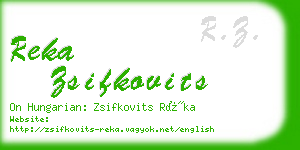 reka zsifkovits business card